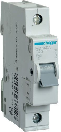 Автоматичний вимикач Hager 1P 6kA C-40A 1M MC140A