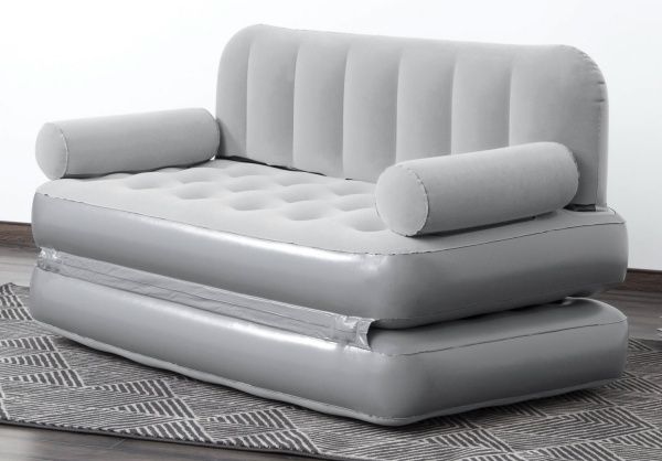 Кровать надувная Bestway 3 в 1 со встроеннным электронасосом 188х152 см серый