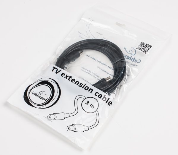 Подовжувач Cablexpert антенний 3 м чорний (CCV-515-3M) 75 Ом