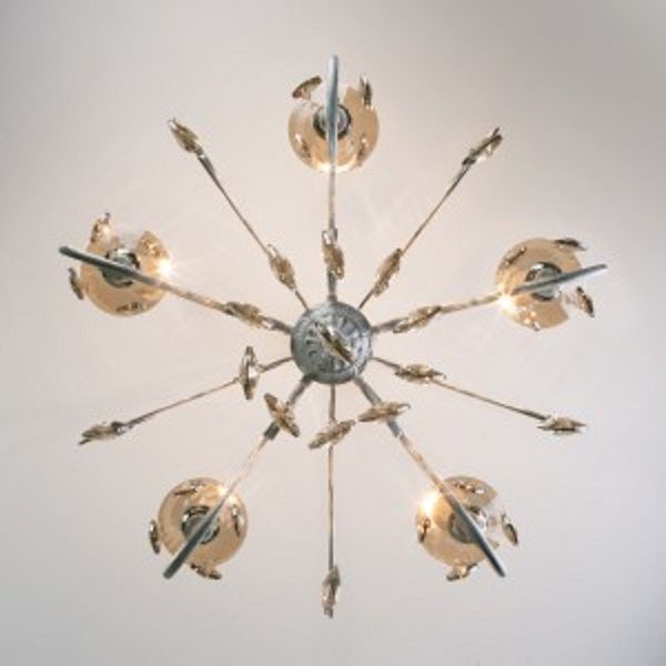 Люстра підвісна Strotskis Ravenna 5x60 Вт E14 білий/золото 10104/5 