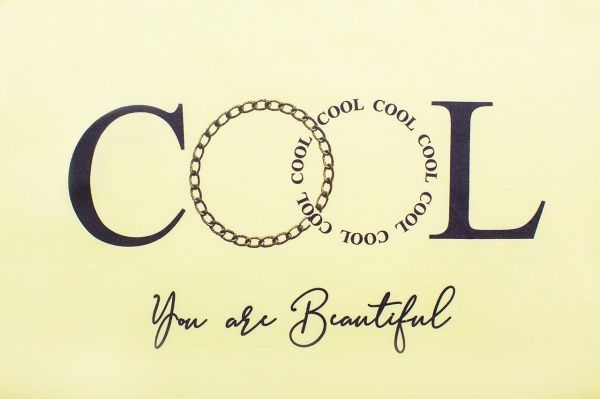 Футболка для дівчинки Luna Kids з принтом Cool р.98 ваніль 