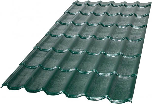 Металлочерепица ATLANTA 1200x2250 мм PE RAL 6005 0,45 мм