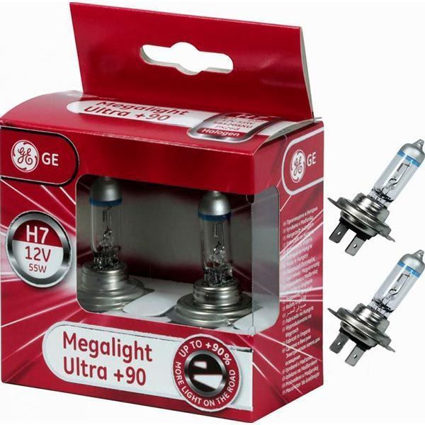 Лампа галогенная GENERAL ELECTRIC Megalight Ultra +90(58520SXU) H7 PX26d 12 В 55 Вт 2 шт