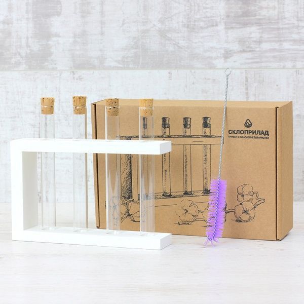 Підставка декоративна Склоприлад із пробірками біла 300548