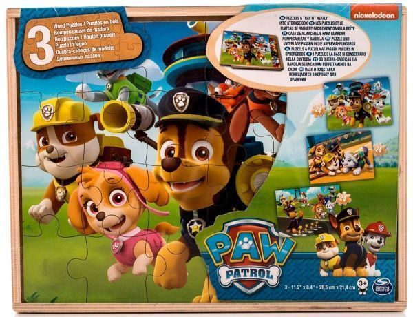 Пазл деревянный Spin Master Щенячий патруль 3 в 1