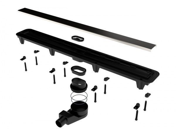 Душовий канал Rhein з накладкою з нержавіючої сталі 850 мм