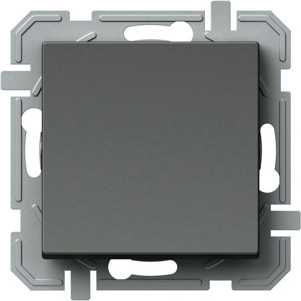 Вимикач прохідний одноклавішний TEM Logiq без підсвітки антрацит SQ60ATXO-U