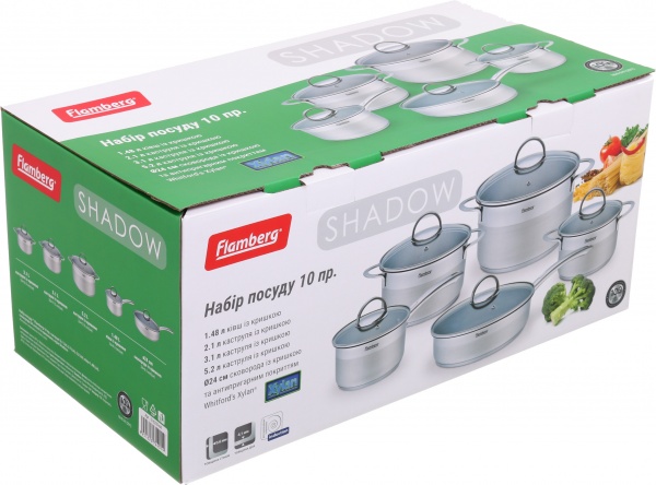 Набор посуды Shadow 10 предметов Flamberg Premium