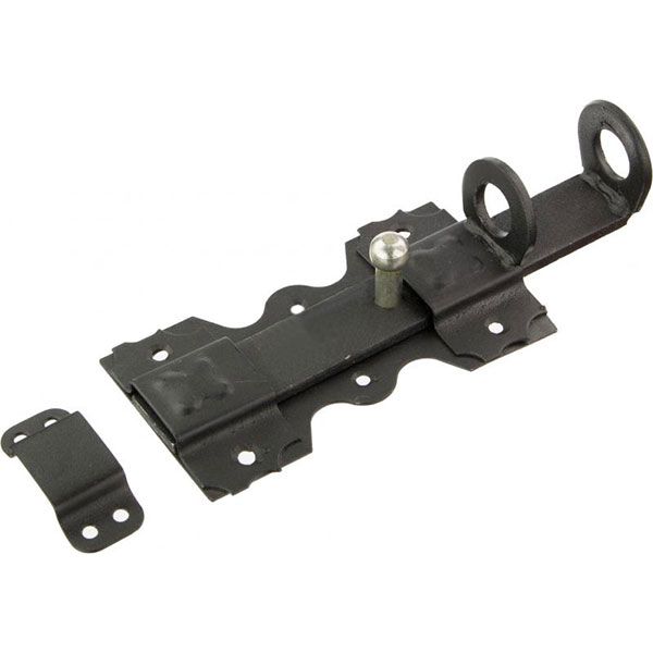 Засув під навісний замок Візерунок 30 полімерний РМ155 чорний 82 мм