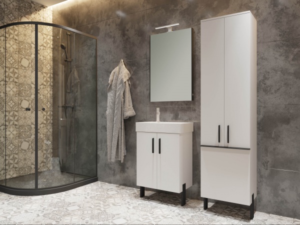 Тумба напольная ЮВЕНТА Manhattan - 65 белый с умывальником Stance-65