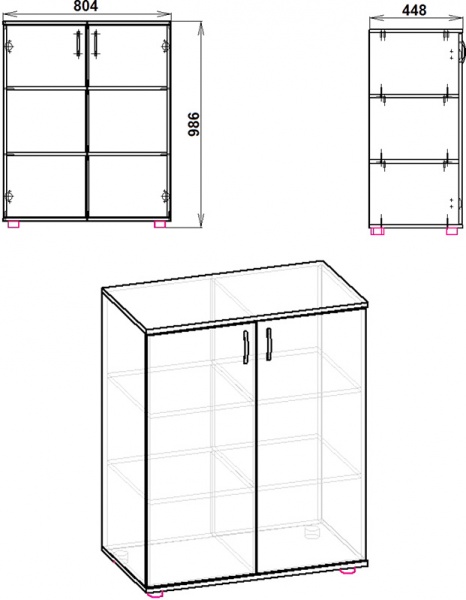 Комод Компанит 2Д орех 