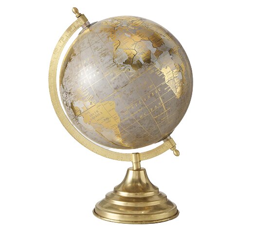 Глобус декоративний золотий/сірий h31 см (2005378) Гранд Презент