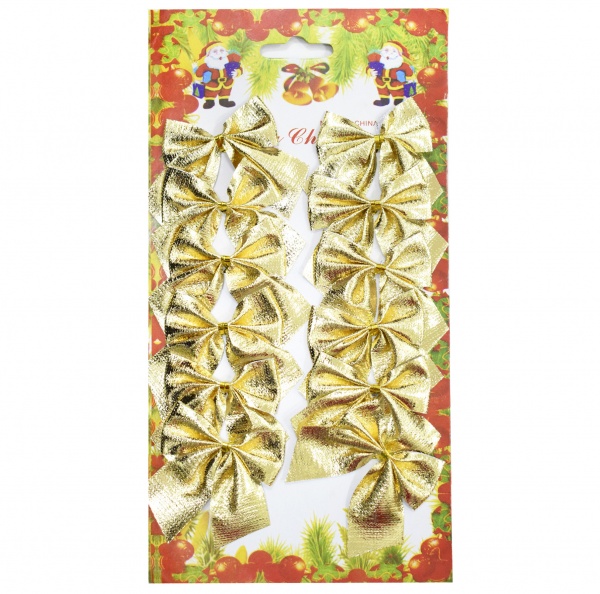 Бантики 3860214 уп.12 шт 24 см 0,12 м золотий 