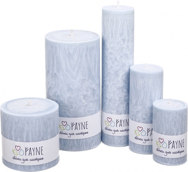 Свічка Циліндр пальмова блакитна 10х10 см ТМ FAYNE