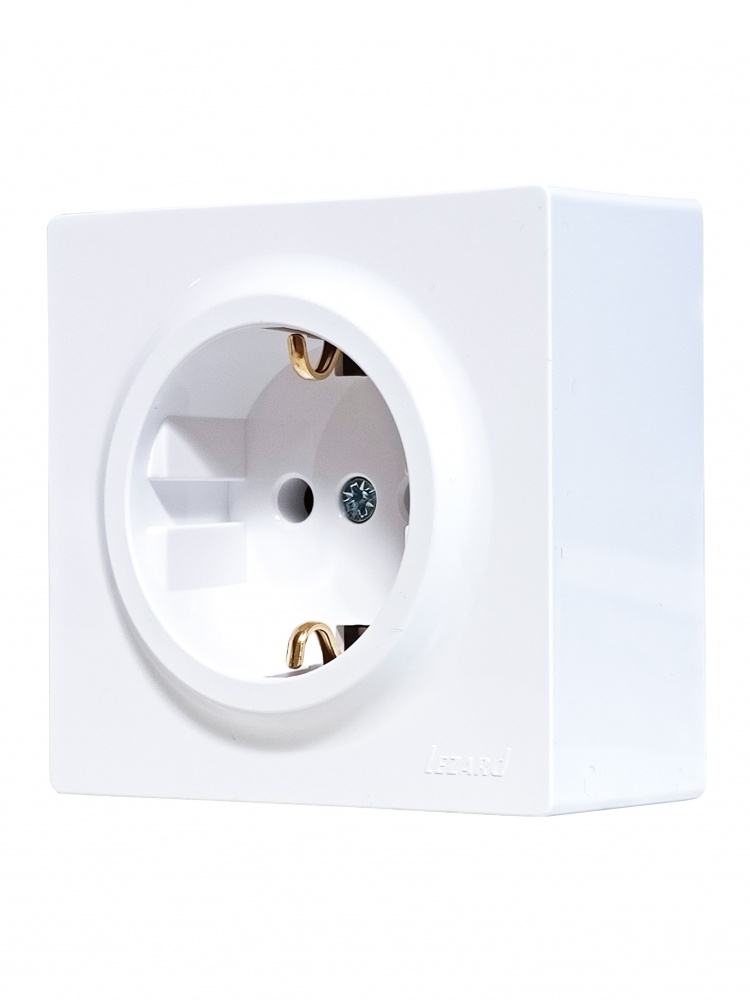 Розетка бытовая с заземлением Lezard LETO IP20 белый 752-0200-122B