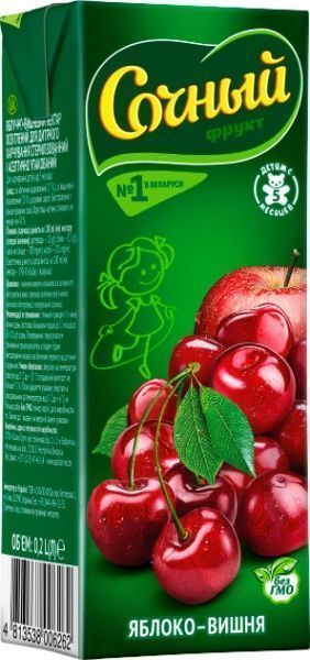 Нектар Сочный фрукт Яблуко-вишня 0,2 л