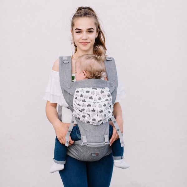 Рюкзак-кенгуру Хипсит 6 в 1 Love & Carry серый LC701 