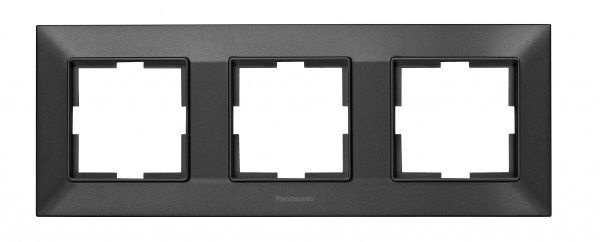 Рамка трехместная Panasonic Arkedia Slim горизонтальная дымчатый 480500140