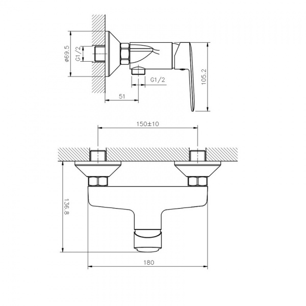Смеситель для душа Koller Pool Line LN0450