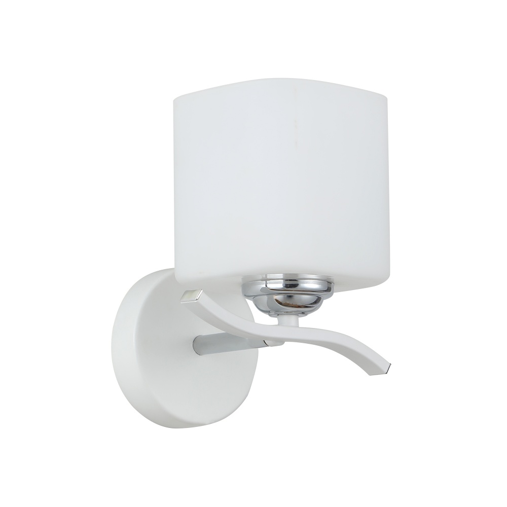 Бра Miorro Calista 165х150х190 мм металл/стекло 40 Вт E27 белый хром 51-311-117