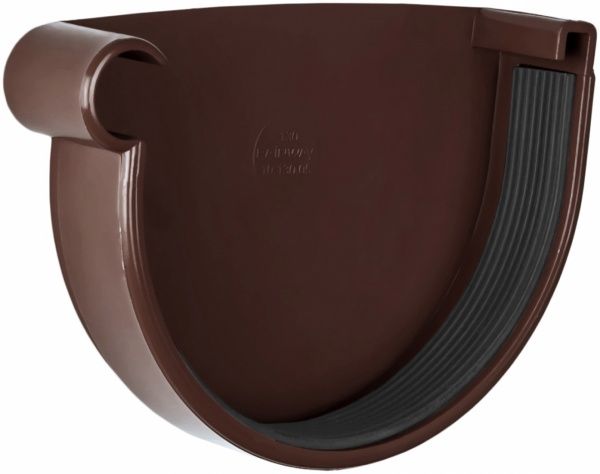 Заглушка ринви ліва RAINWAY d130 мм коричневий 