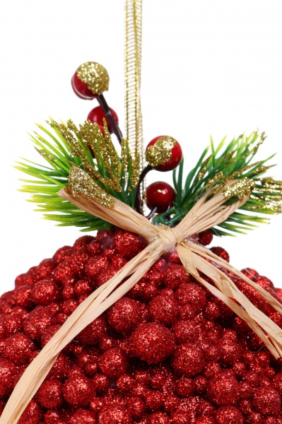 Декоративна підвіска Дзига з декором 10 см червоний HL21-20