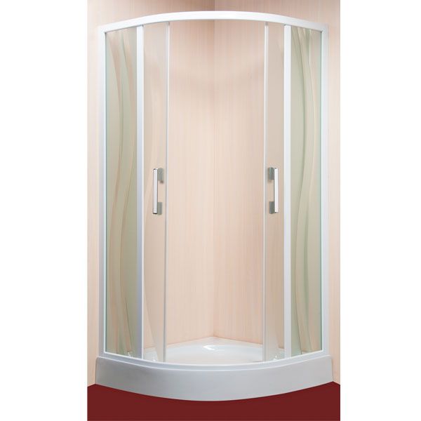 Душевая кабина Erlit 05509-S2 90x90 профиль белый, стекло матовое