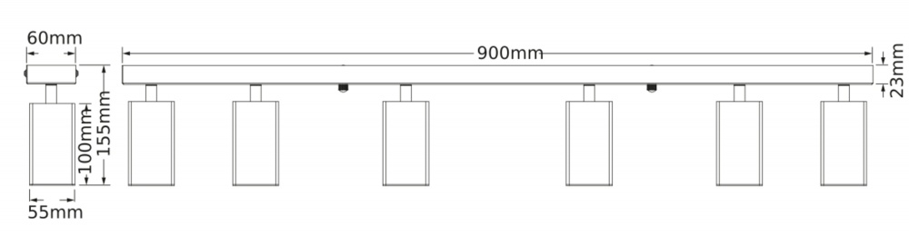 Спот Osram Angular 6xGU10 черный