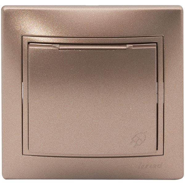 Розетка с заземлением Lezard Mira 16 А 250 В без шторок с крышкой светло-коричневый