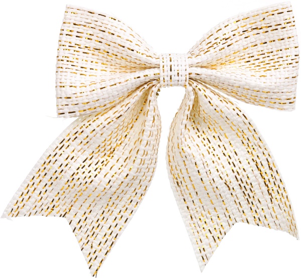 Декорация новогодняя бант 14 см золотой 2 шт