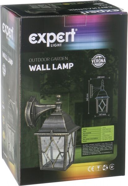 Світильник садовий Expert Verona E27 60 Вт IP44 антична латунь ELNX-34012-W 