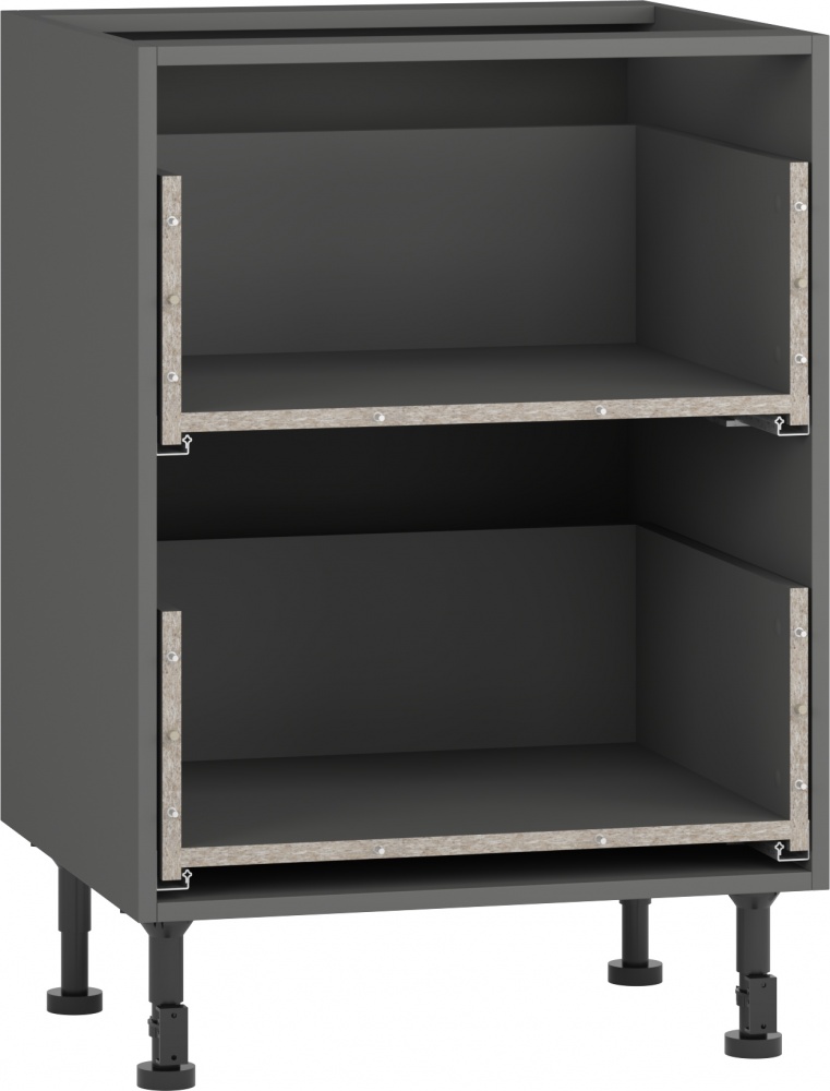 Тумба нижняя Грейд с 2-мя ящиками частичного открытия Q-25 /Оптимум 600x870x522 мм серый графит