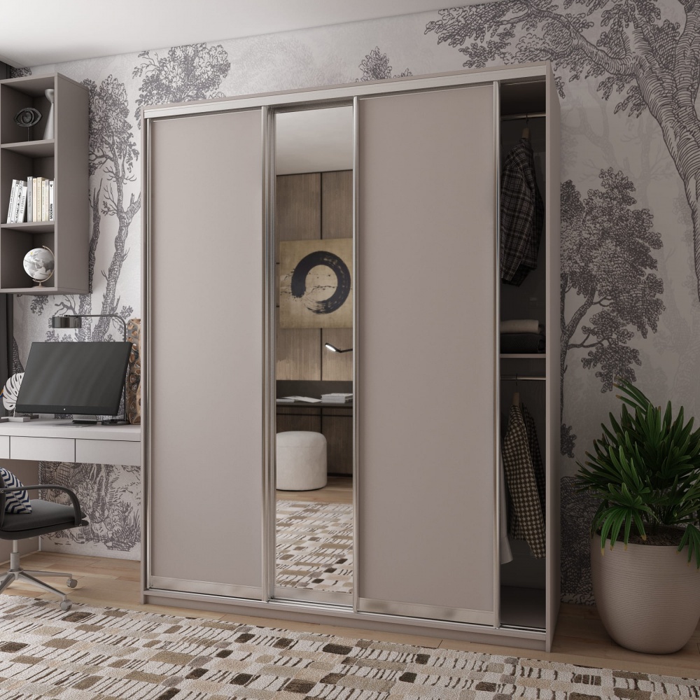 Шафа-купе Сіті Лайт Doros ДСПдзеркало 1,8 м 1800x600x2250 мм кашемір двері ДСП/дзеркало/ДСП