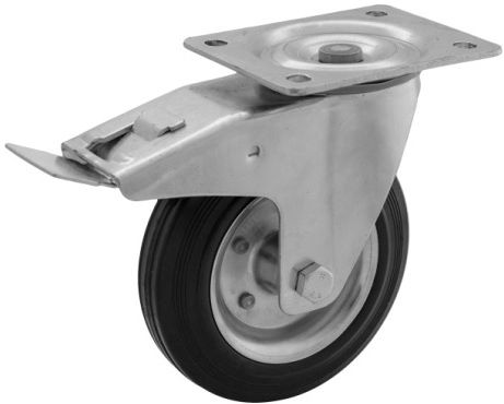 Колесо поворотное с площадкой и тормозом d100 мм