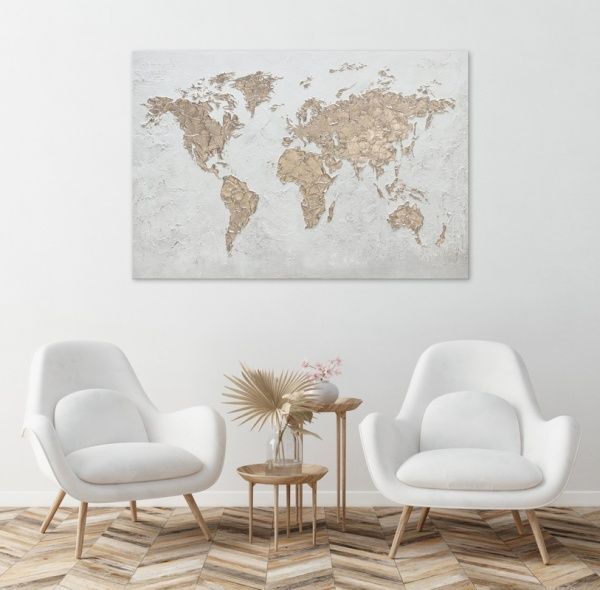 Картина Карта мира 80x120 см Юрис Проф Арт 