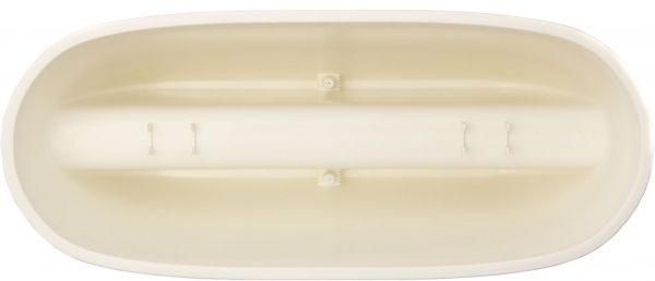 Вазон пластиковий Plastkon Balconia OVI з кріпленням на перила овальний 39,8л білий 