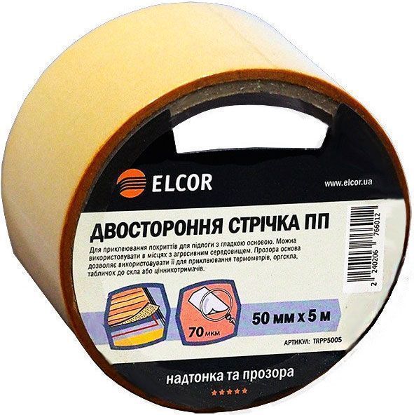 Монтажна двостороння стрічка Елкор 50 мм х 5 м TRPP5005