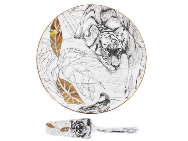 Блюдо для торта з лопаткою Wild Stories 26 см 924-740 Lefard 