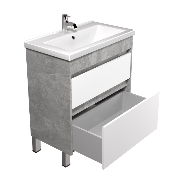 Тумба Мойдодыр Polo Loft 60-U с умывальником Cosmo 60