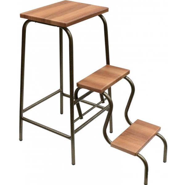 Табурет-лестница темная вишня / вишня-малага 