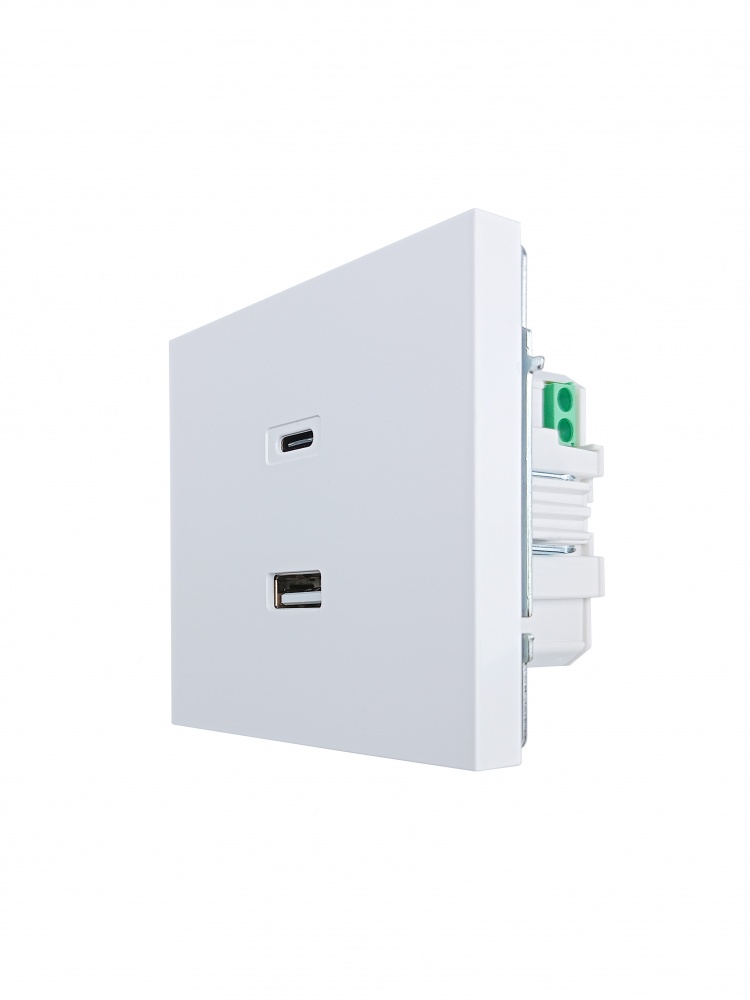 Механізм розетки USB + Type C HausMark Juna IP20 білий