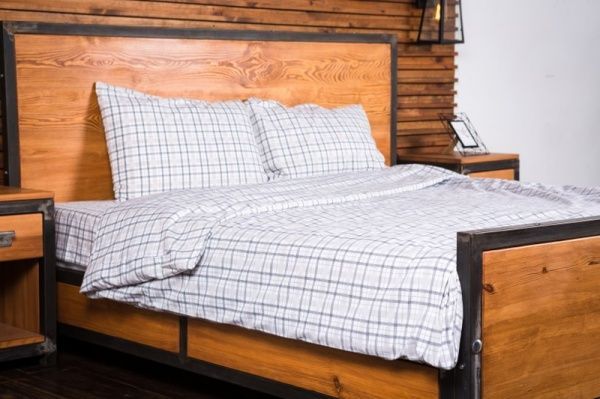 Комплект постільної білизни Урбан євро біло-сірий Rigel 