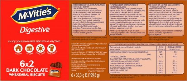 Печиво ULKER McVitie's Digestive Dark Chocolate to go 12x6x33.3 г 