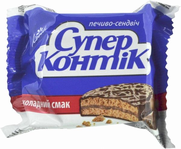 Печиво-сандвіч Konti Супер-Контік шоколадний смак 50 г (4823012232063) 