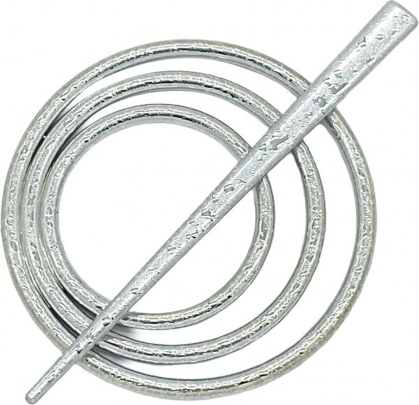 Заколка Круг d90 мм мокрое серебро В0004-2а MISLT