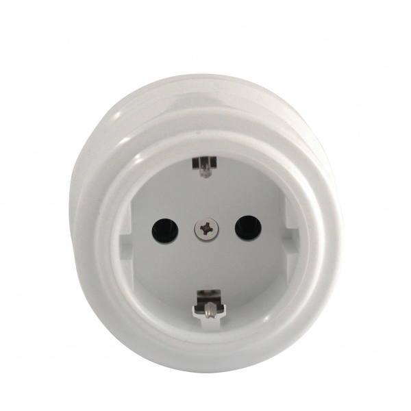 Розетка оконечная с заземлением Bironi без крышки белый В1-101-21