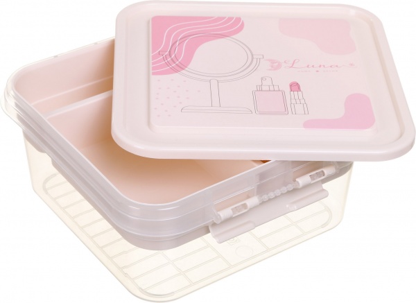 Органайзер для косметики Luna Simple 25х26х11 см пластик розовый 