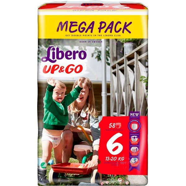 Підгузки-трусики Libero Up&Go 6 13-20 кг 56 шт.