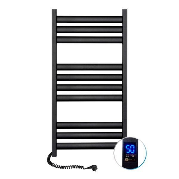 Рушникосушарка електрична NAVIN Ellipse 500х1000 Sensor ліва (чорний муар) таймер (12-245153-5010)