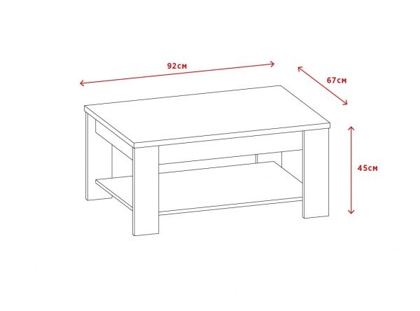 Стол журнальный Kent II дуб вотан 920x670x450мм Accord 